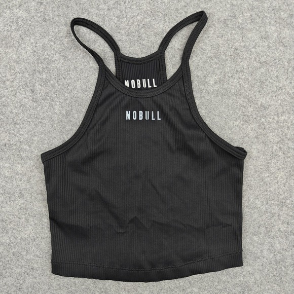 NOBULL Other - NOBULL Sports Bra Womens XS Black Longline Ribbed Racerback Crop Top USA